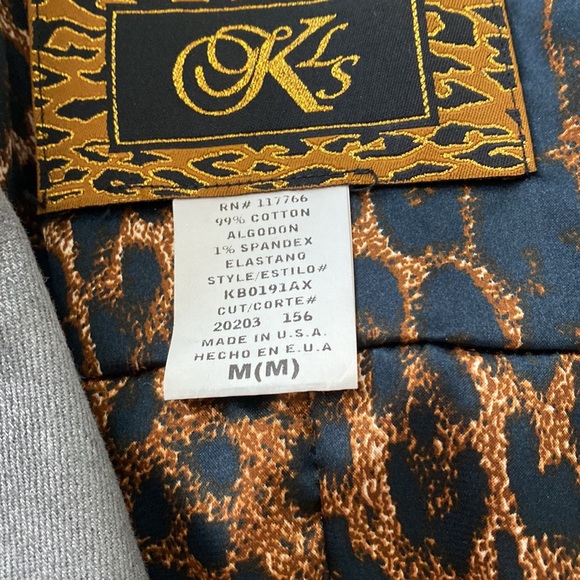 Kenneth Jay Lane Light Gray Denim Jacket with Gold Accents - Picture 6 of 7